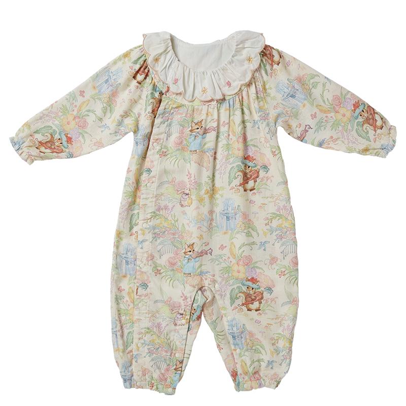 littleage婴儿爬服连体衣宝宝衣服四季竹棉纱布妈妈家居服亲子装