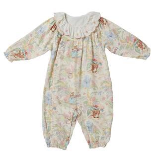 littleage婴儿爬服连体衣宝宝衣服四季竹棉纱布妈妈家居服亲子装