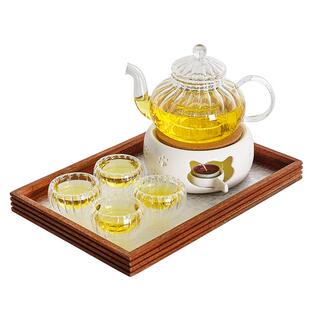 暖茶壶蜡烛加热茶具一人煮茶炉美容院餐厅玻璃养生花茶壶茶杯套装