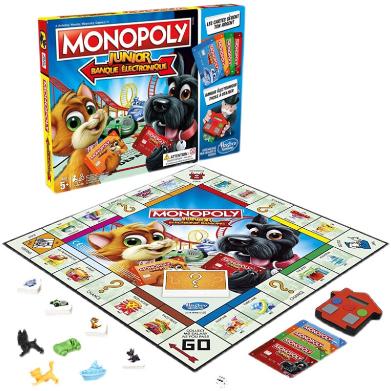 孩之宝地产大亨monopoly小派对之电子银行亲子桌游益智游戏