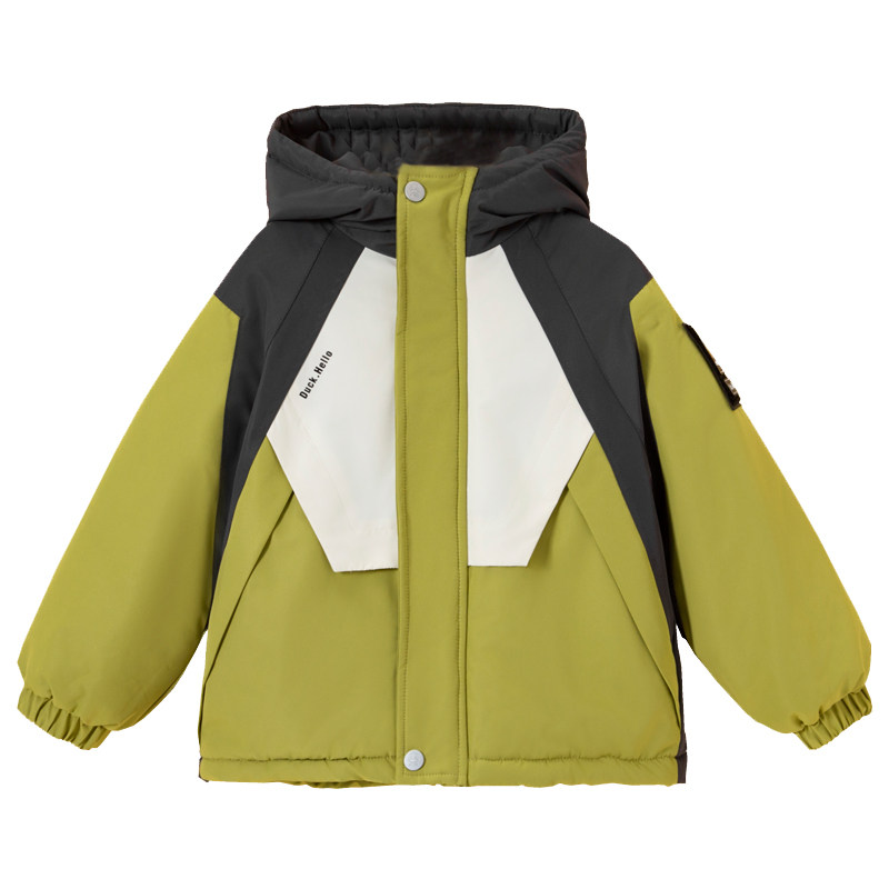小黄鸭儿童加绒夹棉加厚棉服外套