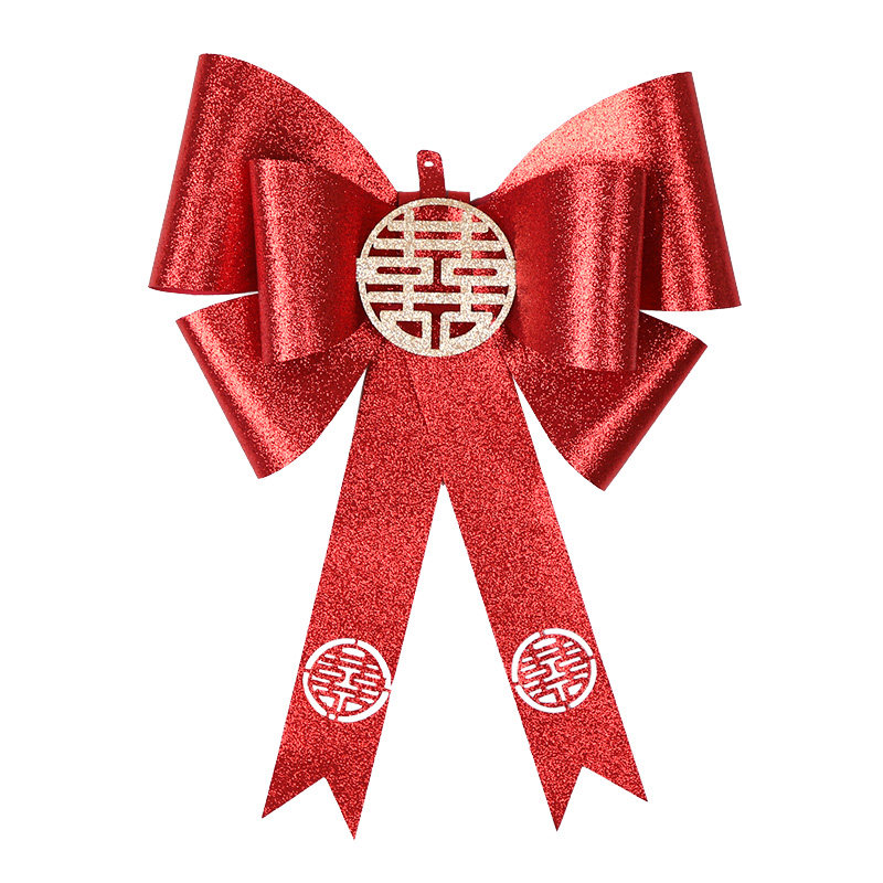 婚房布置窗帘装饰结婚蝴蝶结绑带