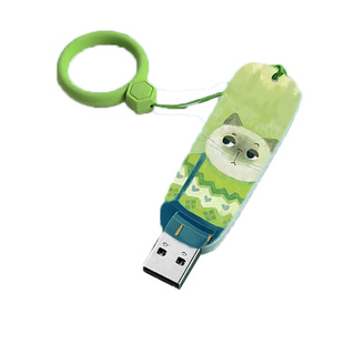 【官方正品】台电定制logo刻字礼品u盘女生冷漠猫64G高颜值