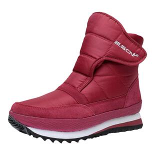 冬季防水防滑加绒保暖低帮雪地靴女短筒平底舒适情侣款棉鞋妈妈鞋