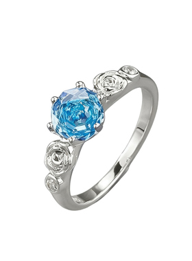 千禧玫瑰海蓝宝轻奢高级感钻戒