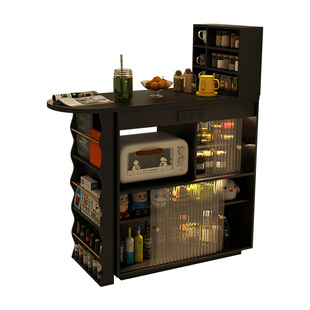 形影家具吧台隔断柜客厅折叠伸缩一体黑色岛台吧台桌家用沙发边柜