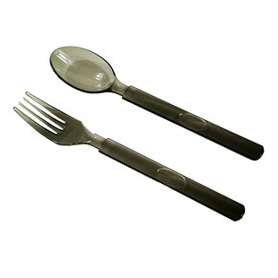 加厚长柄一次性勺子塑料独立包装叉子刀黑色创意甜品包邮西餐餐具