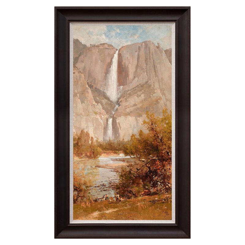 风色优诗美地瀑布山水风景油画
