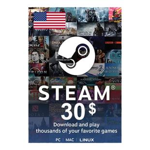 美国steam钱包充值点卡30美金 steam wallet gift card USD30