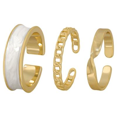 三件套叠戴开口戒指小众设计女