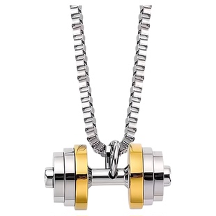 NG哑铃吊坠钛钢项链男士毛衣链女款轻奢小众高级感长款饰品秋东