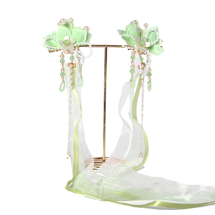 儿童古风汉服头饰古装发夹配饰发带超仙飘带流苏发饰女童演出发卡