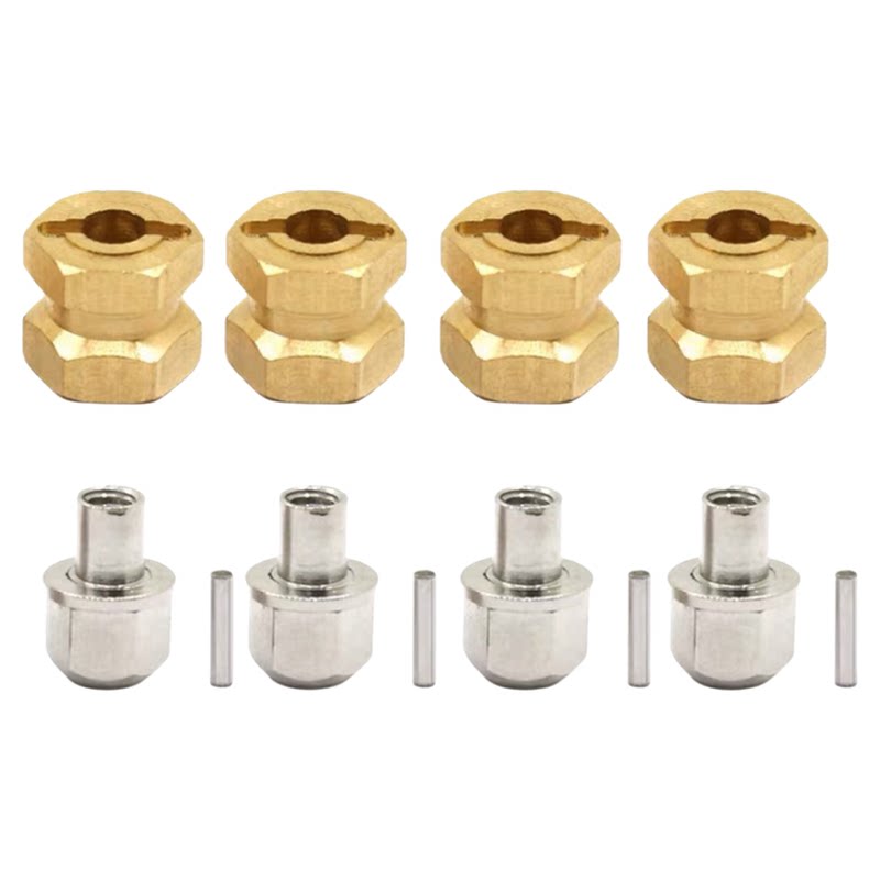 RC12mm六角结合器加宽长12mm15mm17mm黄铜通用改装配件轮毂轮胎