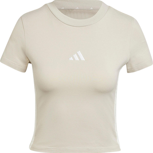Adidas/阿迪达斯正品2025春夏新款女士经典针织修身短袖JE1247