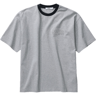 【蔡徐坤同款】nautica 白帆中性cityboy撞色领口logo短袖T恤