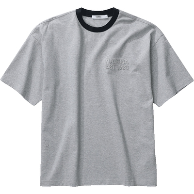 【蔡徐坤同款】nautica 白帆中性cityboy撞色领口logo短袖T恤