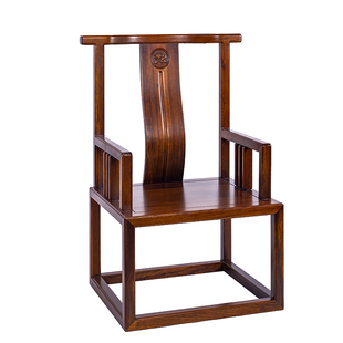 新中式乌金木纯实木圈椅主人椅茶椅围椅太师椅三件套靠背椅子官帽