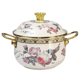 欧丽家珐琅搪瓷锅加高金边搪瓷炖锅搪瓷汤锅煮面炖汤排骨炖鸡明火