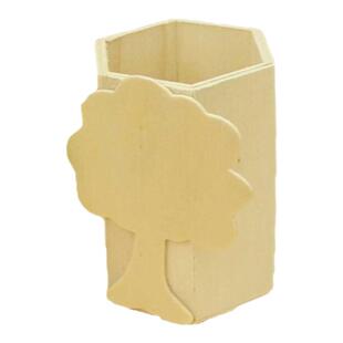 存钱罐彩泥雪花泥笔筒篮子儿童手工DIY玩具木质白胚收纳盒女孩玩