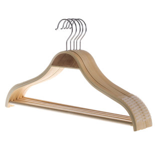 龙衣堂 竹木衣架 防滑可挂套装 环保实木晾晒衣撑木制木头衣架