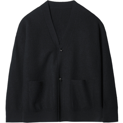 石见山100%澳洲羊毛保暖开衫毛衣