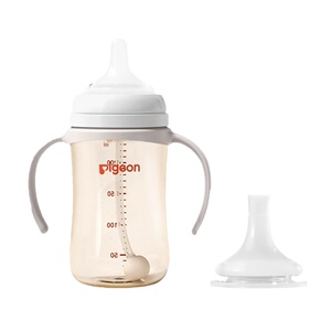 自然离乳PPSU重力球吸管双把手奶瓶套组6个月1岁贝亲官方旗舰店