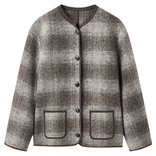 A Memory Inside无毛缝麂皮包光意大利进口羊毛毛呢外套女2025新