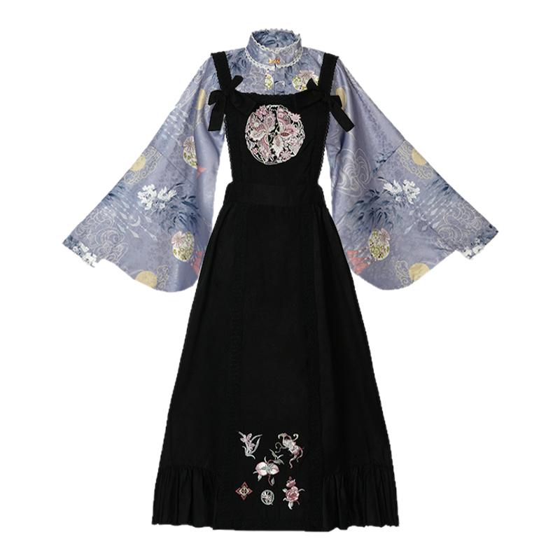 造梦者汉洋折衷新中式汉服女2025新款秋季汉元素绣花罩裙古装女