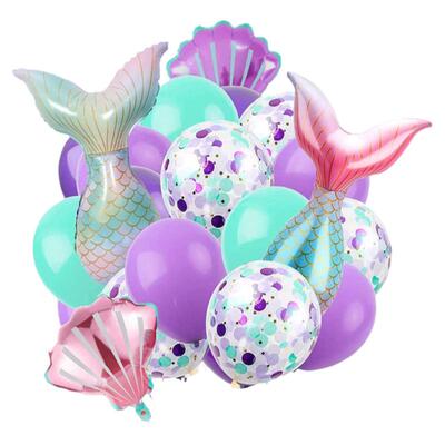 美人鱼尾巴礼物挂饰铝膜生日布置