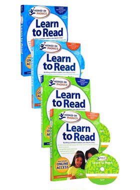 英文原版 Hooked on Phonics Learn to Read Level 12345678级 儿童自然拼读教材迷上语音系列附DVD 美国进口正版少儿英语语音学习