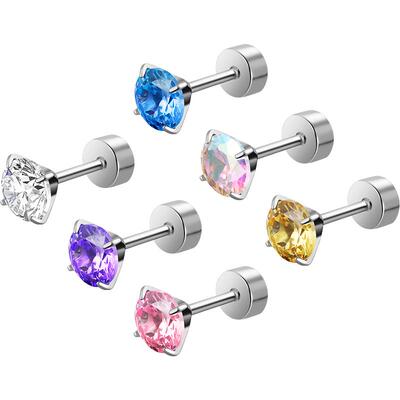 316钛钢钻石华子耳钉女