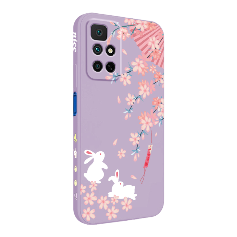 红米note11手机壳新款redminote 11pro直边液态硅胶可爱兔兔卡通手机套note11se超薄note11挂绳5g女个性外壳