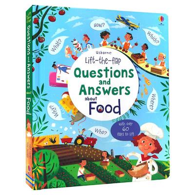 Usborne Questions and Answers about Food 问与答翻翻书 了解食物主题 儿童生活百科知识启蒙 尤斯伯恩纸板科普书 英语原版进口