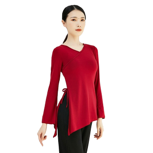古典舞蹈服上衣女中国现代舞喇叭袖舞服莫代尔跳舞形体练功服新款
