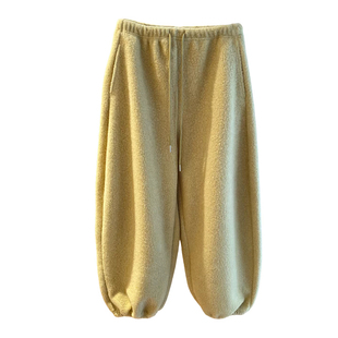 大码300斤春秋新款羊羔毛裤子男女宽松休闲百搭哈伦裤束脚裤子潮