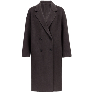 Vero Moda毛呢大衣2025冬季新款翻领纯绵羊毛中长款大衣32544S003