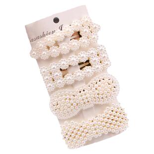 韩国ins珍珠发夹批发边夹卡子刘海夹少女网红发卡头饰小夹子发饰