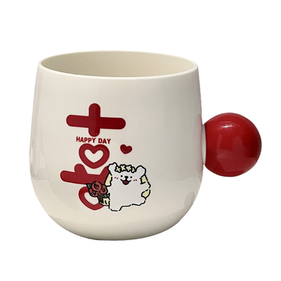 【加厚耐摔】结婚陶瓷红色洗漱杯