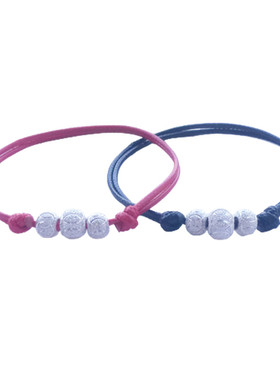 男女纯银旋转转运珠手链