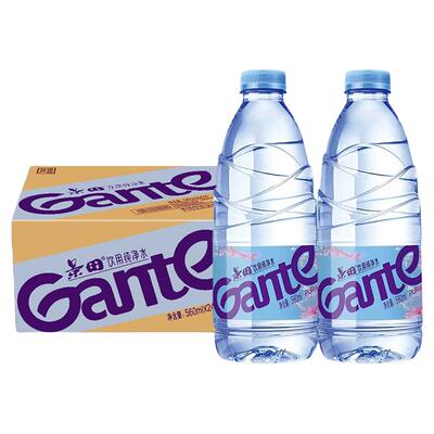 景田纯净水560ml*24瓶车载出游批价批发小瓶饮用水非矿泉水360ml