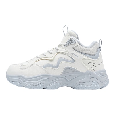 特步高帮棉鞋女鞋冬季加绒保暖厚底大棉休闲鞋户外运动鞋男老爹鞋