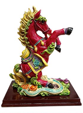 交趾陶瑞马呈祥财运亨通摆件