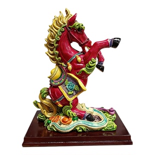 交趾陶瑞马呈祥财运亨通摆件镇宅家居装饰工艺品送人送老外伴手礼
