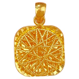 百泰首饰小方糖黄金吊坠足金999挂坠花丝绕线项坠女款送生日礼物