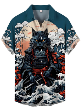 男士动漫印花短袖衬衫