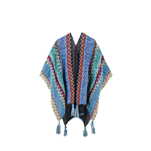 复古民族风针织披肩外搭女云南丽江旅游穿搭新疆西藏草原披风斗篷