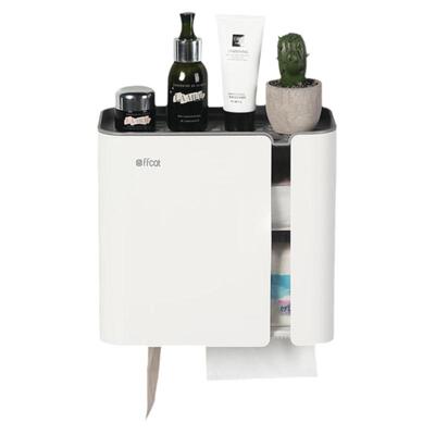 家用挂壁免打孔防水置物架纸巾盒