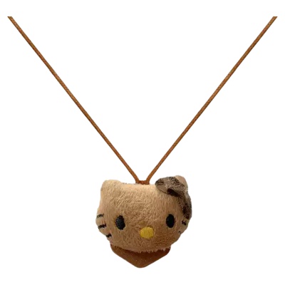 毛绒绒可爱小猫眼镜收纳挂脖长款毛衣链甜酷辣妹高级感挂绳项链女