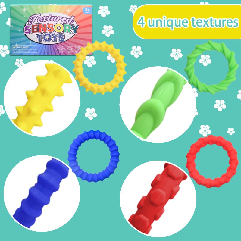 跨境SensoryFidgetToys儿童成人感官解压减压玩具纹理硅胶手环