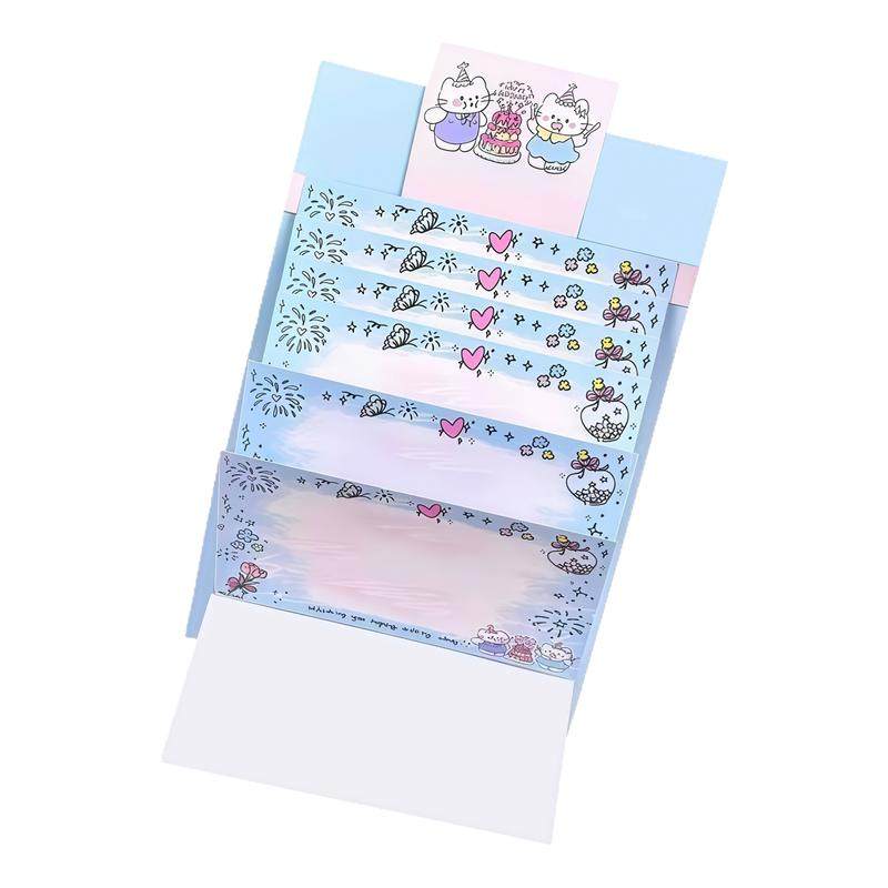 烟花小猫瀑布贺卡自制抽拉贺卡